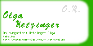 olga metzinger business card